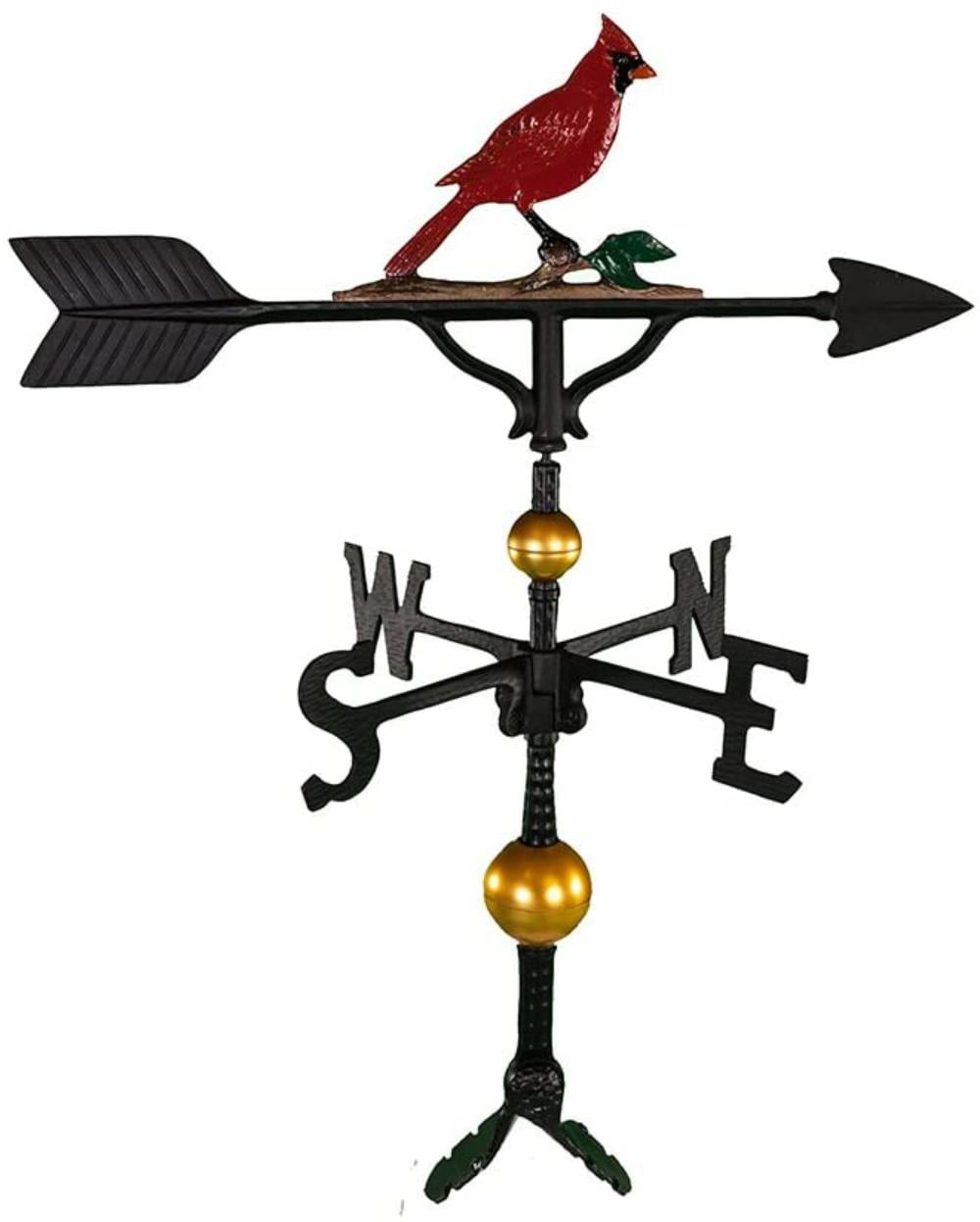 Montague Metal Products 32-Inch Weathervane with Color Rooster Ornament
