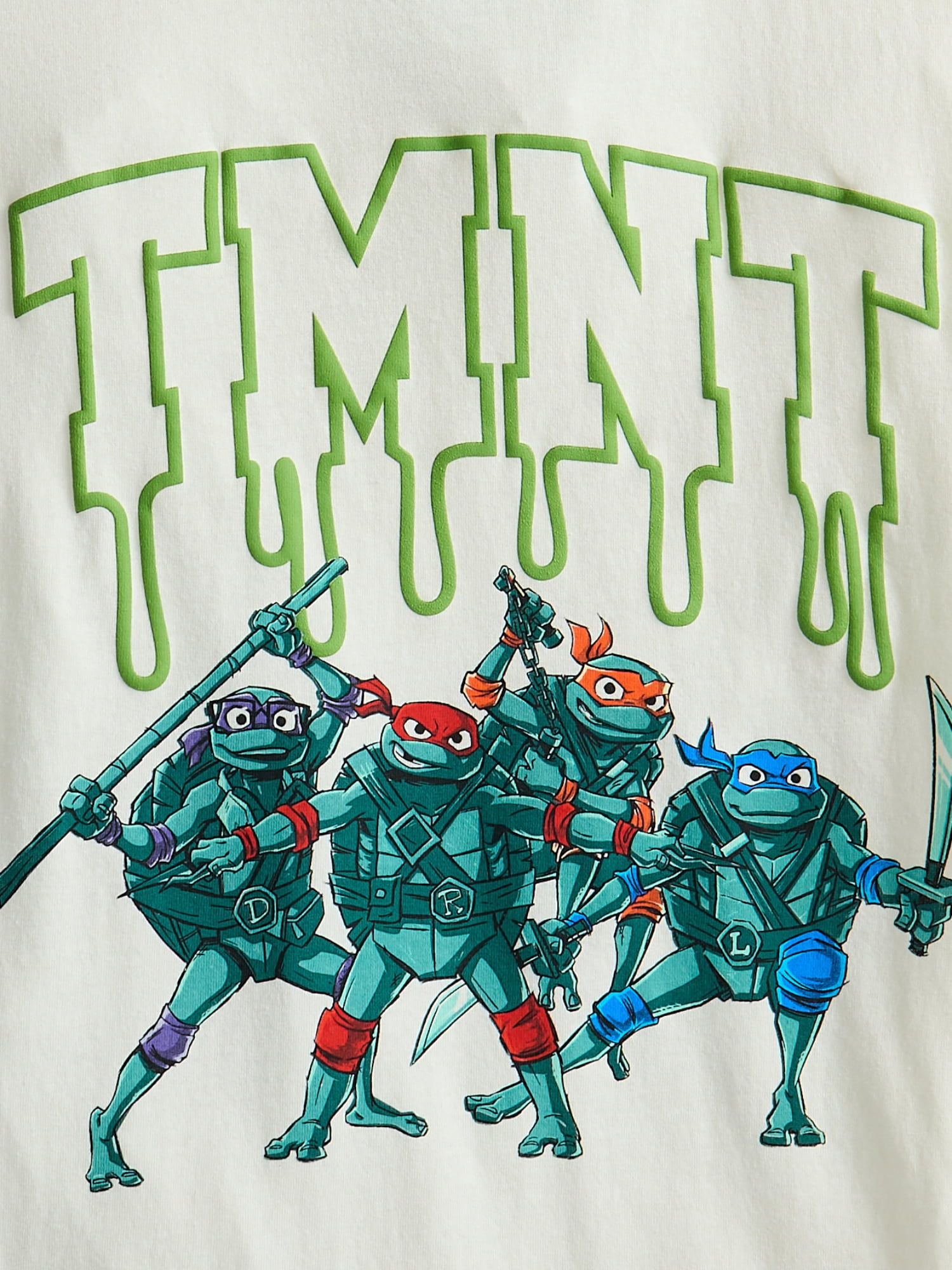 Nickelodeon Teenage Mutant Ninja Turtles Ringer T-shirt with Puff Ink Sizes XS 4/5-XXL18/20
