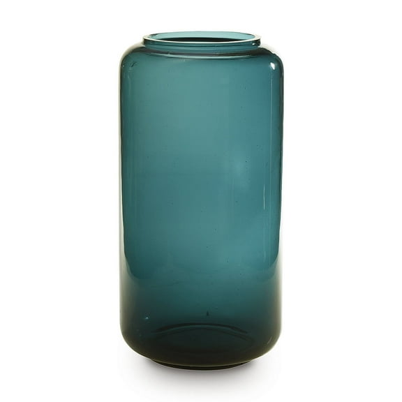 Signature Design by Ashley Inisland 12" Glass Vase, Teal Blue Coastal Decor