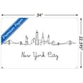 thumbnail image 3 of Line Art Skyline - New York City Wall Poster with Pushpins, 22.375" x 34", 3 of 3