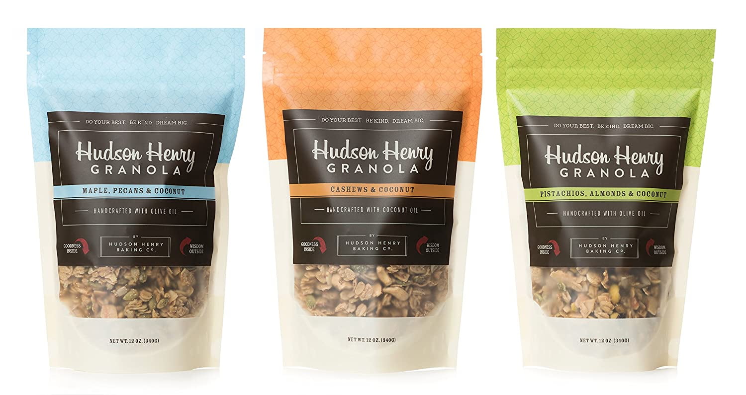 Hudson Henry Granola, Variety Pack (Pecan, Cashew, Pistachios granolas