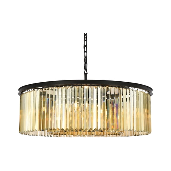 Urban Classic Sydney 10-Light Metal Royal Cut Chandelier in Matte Black