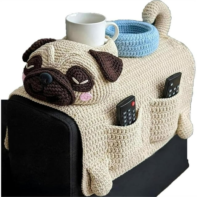 Organizador de Brazo de Sofá de Ganchillo para Gatos, Organizador de Sofá de Ganchillo para Perros, para Control Remoto, Teléfono, Golosinas, , Función de Soporte C