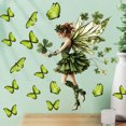 thumbnail image 2 of Adhesivos de pared de PVC con forma de mariposa verde y hada, 29,5 x 29,5 cm, 2 of 4