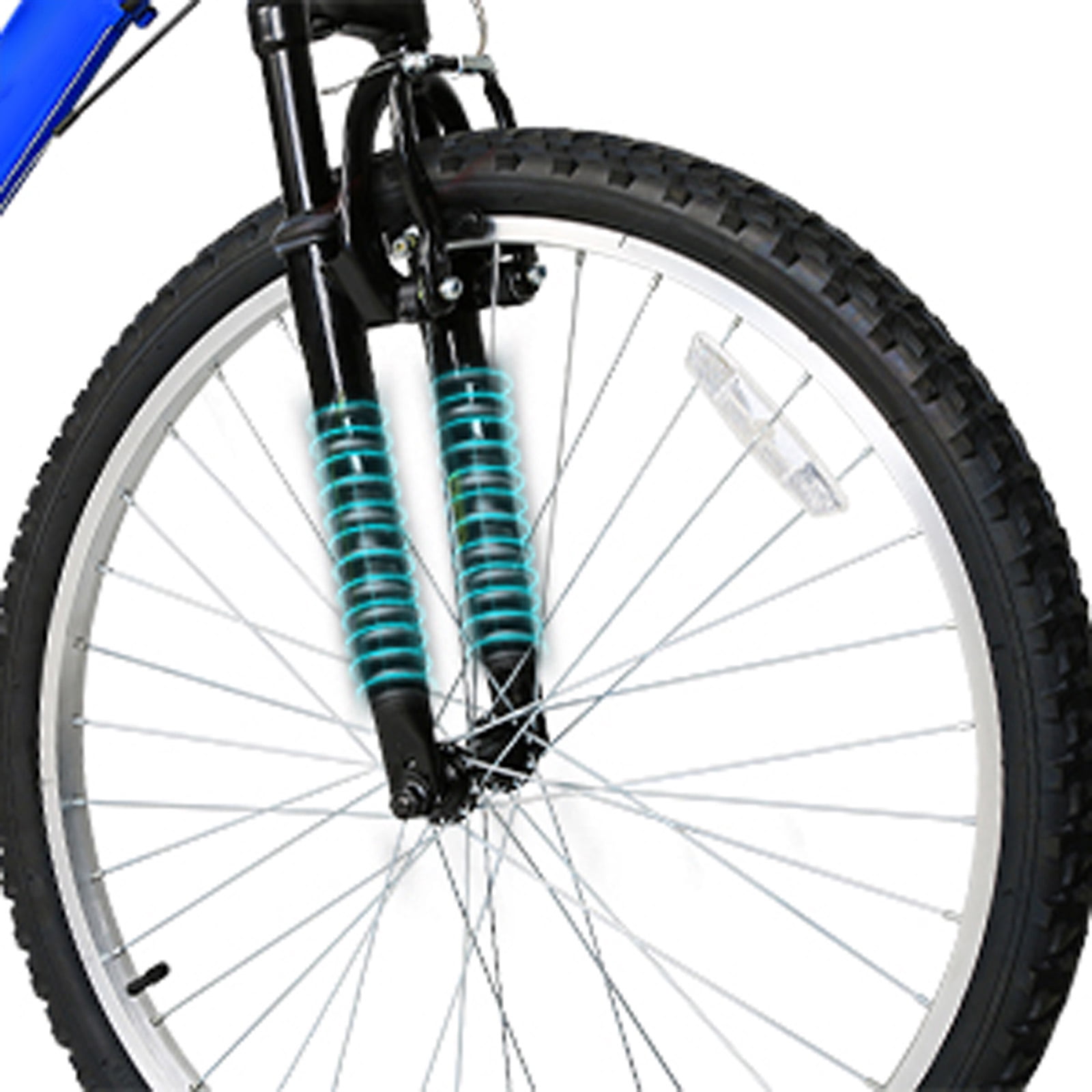 Hykolity 26 in Mountain Bike Sport Bicycle, 18 Speed Mtb Cycling for Adult Men Women Age 14+, Dual Full Suspension Outdoor Sport Bikes, White
