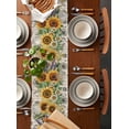 thumbnail image 2 of ERUNPONLY Sunflower Table Runner - 120 Inch Long Summer Botanical Lavender Farmhouse Cotton and Linen Blended Dress Scarves Farmhouse Table Runner for Kitchen Dining, Coffee Table, 13"x120", 2 of 8