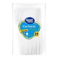 thumbnail image 1 of Cucharas desechables Great Value de plástico grandes 24 pzas, 1 of 1