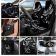 thumbnail image 2 of Jeiento Dragonfly Car Seat Covers with Steering Wheel Cover Seat Belt Pads Coasters Floral Trash Bin Hanging Storage Bag Cup Holders Rearview Mirror Cover Key Ring Auto Decor Set of 15, 2 of 7