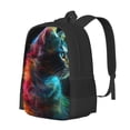 thumbnail image 1 of Balery Neon Spectrum Cat Portrait Mochila para hombre y mujer - Tela Oxford 600D resistente - Gran capacidad, resistente al agua, ideal para la escuela, viajes y senderismo, 1 of 6