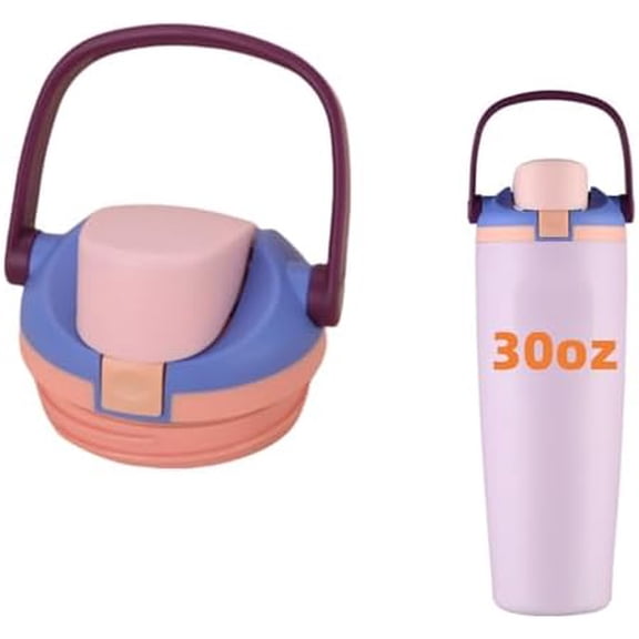 Replacement Lid Compatible with Owala FreeSip Sway 30oz Water Bottle (Purple with Pink, For Owala Sway 30oz)