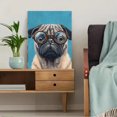 thumbnail image 5 of Funny Pug Dog with Glasses Canvas Print, Decor for Living Room, Bedroom, Office, Hallway, Cafe, Studio, 5 of 8