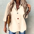 thumbnail image 4 of Camisa Informal de Moda para Mujer, con Botones, Cuello , Blusas Holgadas y Regulares, Blusas de Otoño Albaricoque XXL, 4 of 7