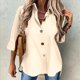 thumbnail image 4 of Camisa Informal de Moda para Mujer, con Botones, Cuello , Blusas Holgadas y Regulares, Blusas de Otoño Albaricoque XL, 4 of 7
