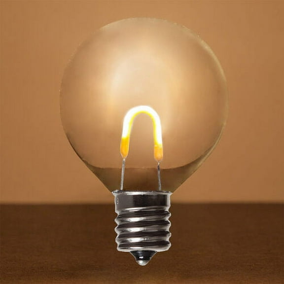 Wintergreen Lighting FlexFilament LED Shatterproof G50 Warm White String Light Bulbs, 5-Pack, E17 Base