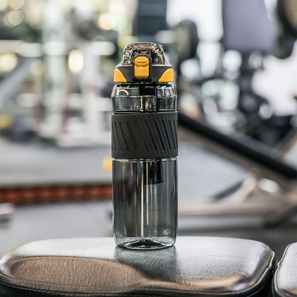 Hervidor deportivo de gran capacidad para exteriores de verano con pajita, resistente a altas temperaturas, dos formas de beber, apertura de tapa con un solo clic, hervidor deportivo de plástico