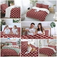 thumbnail image 5 of Cal King 4 Piece Bedding Set Morocco Ethnic Pattern Soft Breathable Duvet Cover and Pillowcase,Modern Geometric on Burgundy Red Duvet Cover Set Washable Bed Sheets for Bedroom Dormitory Guest Room, 5 of 9