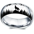 thumbnail image 2 of 1PC Wolf Ring -Unique Outdoor Pattern, Durable Stainless Steel, Fashionable MensSSSORY -Sleek Black Silvery Color Finish,Black Color,10, 2 of 15