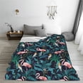 thumbnail image 5 of Pofeuu Flamingos And Birds Print Ultra-Soft Micro Fleece Blanket,for Bed Or Sofa,All Season Throw Blankets Flannel Blanket-80"x60", 5 of 7