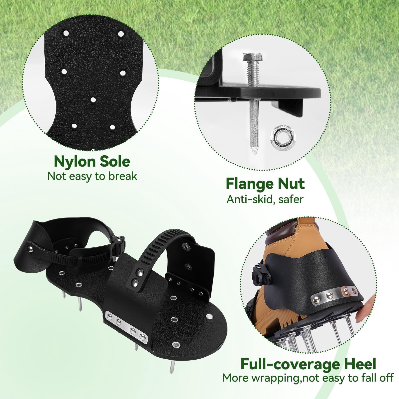 Lawn Aerator Shoes For Grass Aeration Spike Aerating (buckle)
