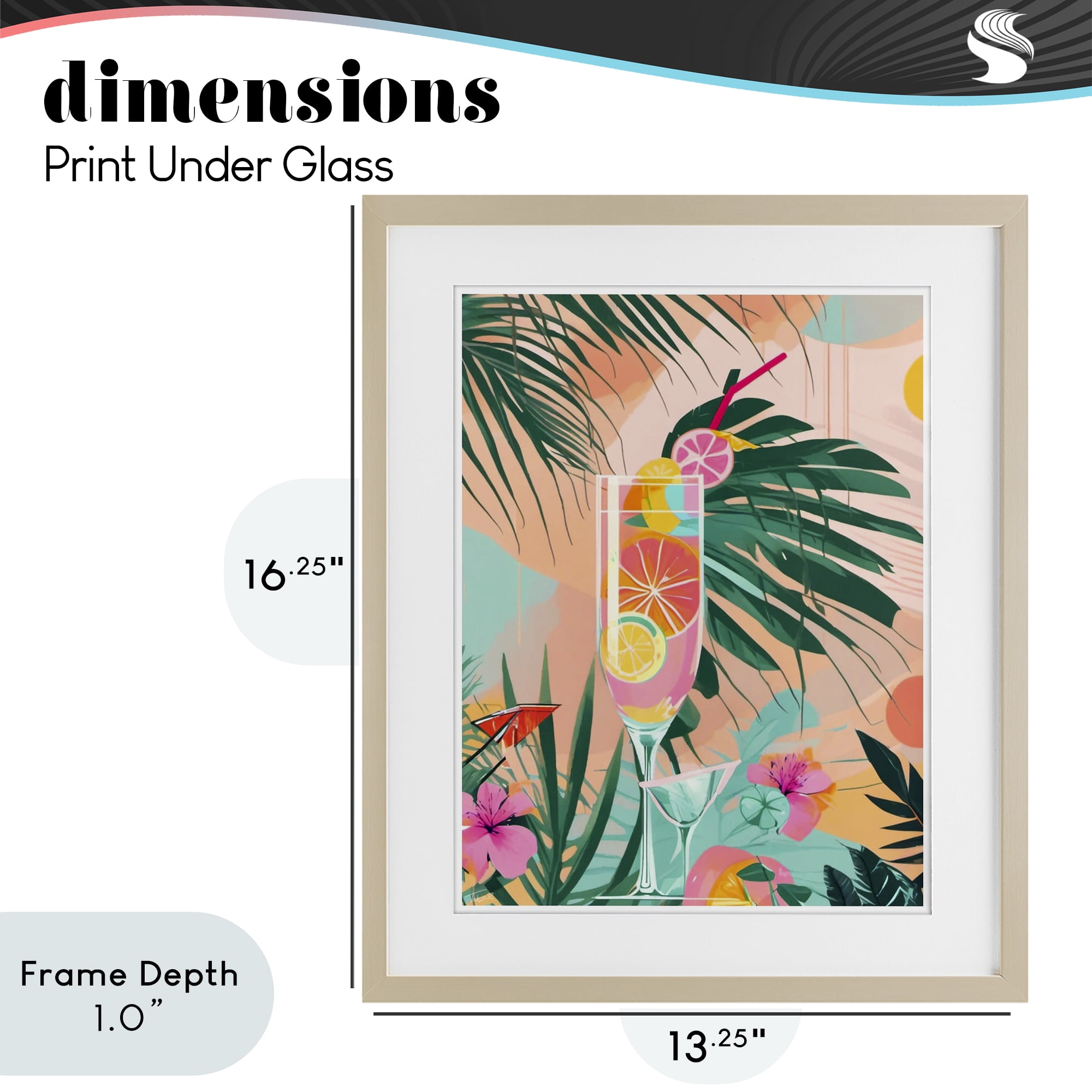 Stupell Industries Jungle Lemonade Cocktail Birch Framed Print Under Glass, design by Tabz Jones