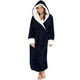 thumbnail image 2 of Batas Prolriy para mujer, bata de baño alargada de felpa de invierno para mujer, bata de manga larga, bata de mujer, bata azul oscuro XXXL, 2 of 8