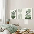 thumbnail image 2 of Sage Green Wall Art Decor Minimalsit Boho Wall Art Set of 3,Framed Canvas Wall Art Geometric Line Leaf Sun Moon Beige Green Wall Decor Modern for Living Room Bedroom Bathroom Office (12x16inch), 2 of 6