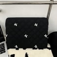 thumbnail image 6 of Black Quilted Laptop Sleeve Bag with Bow Detail Large Size, 6 of 7