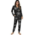 thumbnail image 4 of DISNIMO 2 Pack Pajama Sets for Womens Spider Web Printed Long Sleeve Halloween Sleepwear Button Down Loungewear with Long Pants V Neck Soft Nightwear, 4 of 7