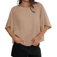 thumbnail image 2 of Summer Short Sleeve Oversize Loose Women Casual Batwing T Shirt Tops, 2 of 6