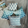 thumbnail image 2 of Throw Pillow Covers Home Decor Set of 4 Geometric Abstract Blue Modern Eastern Abstract Pillow Cases Decorative 18 x 18 Inches Outdoor Cushion Couch Sofa Pillowcases, 2 of 6