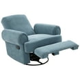 thumbnail image 6 of Harper & Bright Designs Convertible Chaise Lounge Indoor, Chenille Manual Recliner Single Sofa, Accent Chair with Adjustable Backrest for Living Room, Sky Blue, 6 of 10
