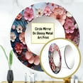 thumbnail image 3 of Designart "Apple Blossom euphony I" Apple Blossom Round Mirror Wall Decor Traditional - Large Coral Round Bathroom Mirror - Round Mirror - 29" x 29", 3 of 6