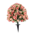 thumbnail image 1 of Arbustos de vegetación artificial con estacas decorativas, rosas artificiales para jardín al aire libre., 1 of 8
