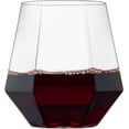 thumbnail image 3 of 32 Pack Diamond Shaped Plastic Stemless Wine Glasses Disposable 12 Oz Clear Plastic Wine Whiskey Cups Shatterproof Recyclable and BPA-Free, 3 of 9