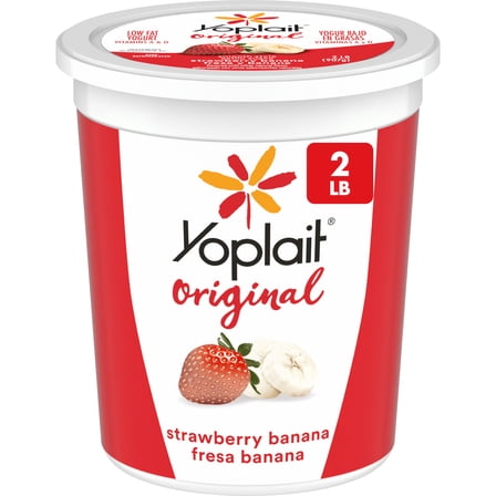 Yoplait Original Smooth Style Strawberry Banana Low Fat Yogurt Tub, 32 oz