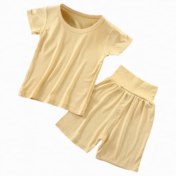Kaprioy Girls Summer Clothes Pajamas Pure Cotton Skin Friendly Girl's Top Baby Clothing Set