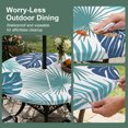 thumbnail image 5 of Round Outdoor Tablecloth with Umbrella Hole and Zipper, Teal Blue Palm Leaves Tablecloth with Elastic Waterproof, Tropical Botanical Summer Patio Table Covers for 36" - 44" Picnic Pool Tables, 5 of 9