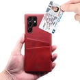thumbnail image 4 of Allytech Case for Samsung Galaxy S22 Ultra with 2 Card Slots, Dual Protection Shockproof Anti-Scratch Case, Premium PU Leather Slim Lightweight Wallet Phone Case for Women&Men - Red, 4 of 6