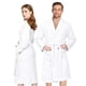 thumbnail image 1 of Albornoz de Forro, Bata de Baño de Felpa para Hombre y Mujer, Ropa de Descanso para Invierno, Cómoda y Cálida, Unisex, Talla única, Blanco(1PC), 1 of 9