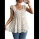 thumbnail image 3 of Camisetas Sin Mangas para Mujer, Blusas de Verano A con Fruncido, Cuello Cuadrado, Mangas con Volantes, Blusas Tipo Túnica, Camisas Albaricoque XL, 3 of 9