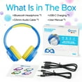 thumbnail image 3 of Contixo Kids Bluetooth Headphones - Wireless, 85/94dB Safe Volume, LED Lights, Mic & 3.5mm Jack -, 3 of 8
