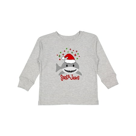 

Inktastic Santa Jaws Cute Christmas Shark in Santa Hat Gift Toddler Boy or Toddler Girl Long Sleeve T-Shirt