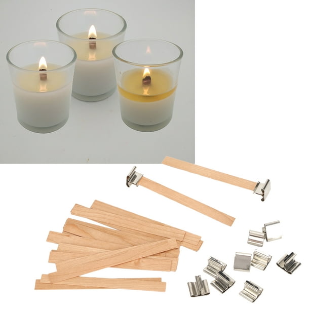 Smokeless Wooden Candle Wicks, Safe Eco Friendly Wood Log Wood Candle Wicks  For Candle Making Craft 