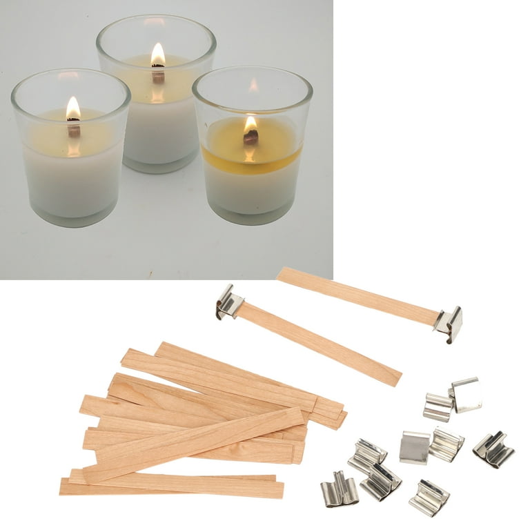 Wood Candle Wicks, Smokeless Wooden Candle Wicks Degradable 33 Pcs