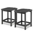 thumbnail image 1 of Gymax 2 Pcs Table d'Appoint Adirondack de Patio 18 Pieds' Résistant aux Intempéries HDPE Jardin Cour Noir, 1 of 1