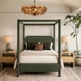 thumbnail image 2 of Meridian Furniture Lit Complet Rembourré en Velours Vert Salina, 2 of 11