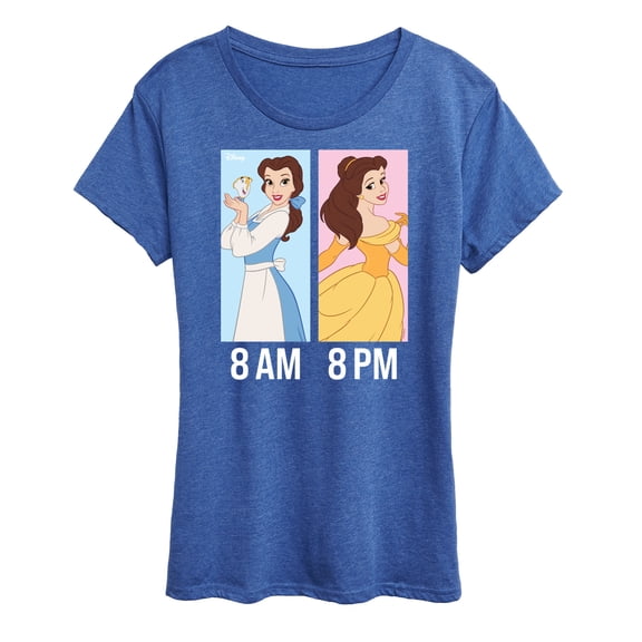 Disney Princess - Belle Day And Night Wear- Women's Short Sleeve Graphic T-Shirt