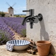 thumbnail image 6 of Two Control Water Tap 1 In 2 Out Double Outlets Faucet, Heavy 304 Stainless Steel Laundry Faucet With Two Separate Switches, for Garden Outdoor Balcony Bathroom, 6 of 6