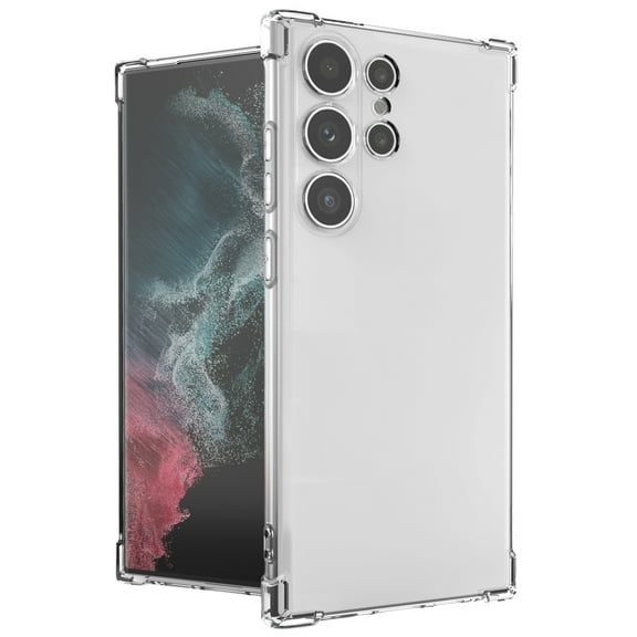 Clear Case for Samsung Galaxy S23 Ultra 5G, Transparent See-Thru Flex Gel TPU Skin Slim Phone Cover - Recessed Camera Protection