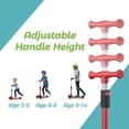 thumbnail image 5 of JUNLING Kick Scooter for Kids, Toddler Scooter with 3 Light Up Wheels and Adjustable Height for Children 3-14 Years Old Girls and Boys, Red, 5 of 6